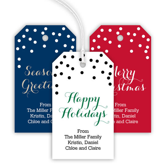 Holiday Confetti Hanging Gift Tags